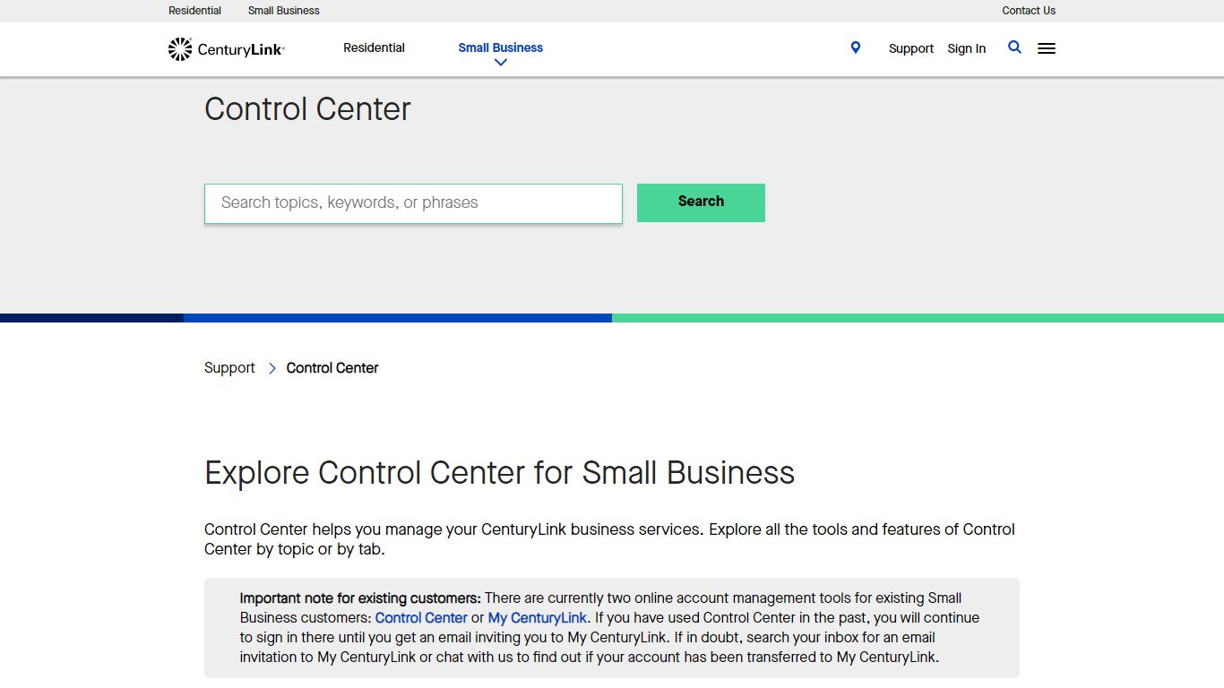 Control Center | CenturyLink